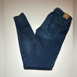 American Eagle Super Low Jegging Womens Size 10 X-Long Jeans Dark Wash Stretch